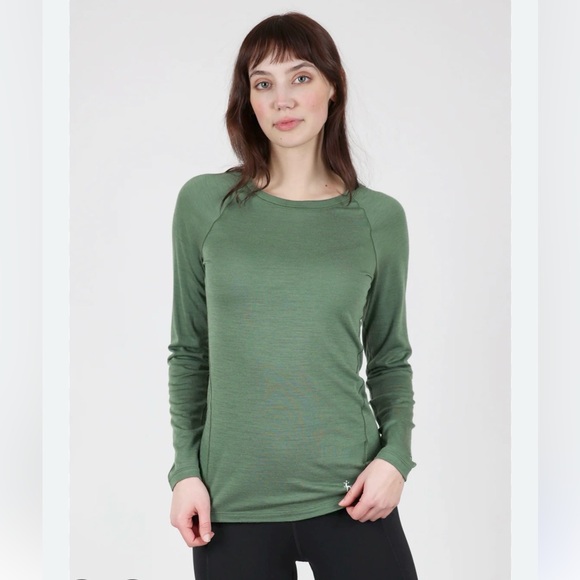 Smartwool everyday merino wool crew long sleeve top fern green women’s M NEW - Picture 4 of 9